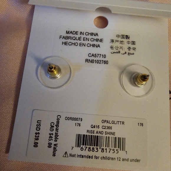 Kate Spade Opal Glitter stud earrings! Rise and Shine! - Picture 12 of 12